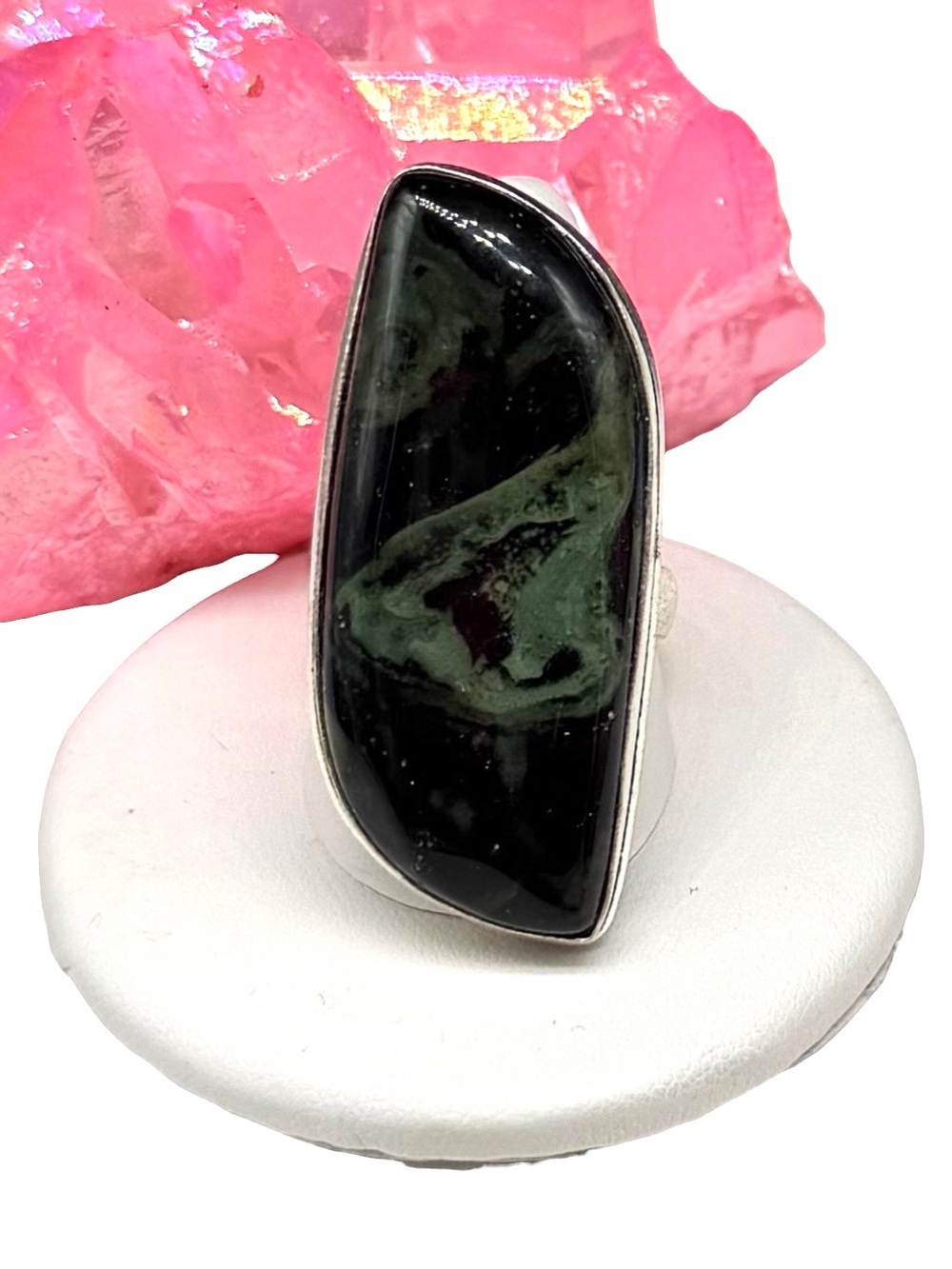 African Kambaba Jasper Ring Size 9.5 925 Sterling Silver Overlay